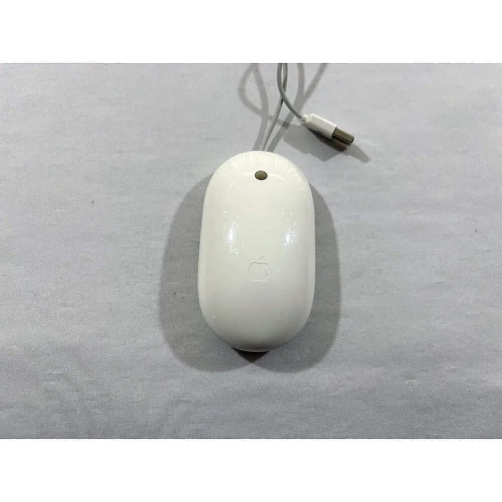 Genuine Apple USB Wired Optical Mighty Mouse Model A1152 White Tested Works